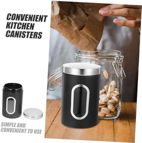 Sewroro 3pcs Stainless Steel Airtight Canisters with Window for Beans Spice - Image 3