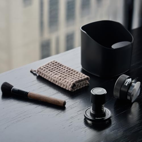 IKAPE Espresso Impact Tamper & Gravity Distributor Set 51mm – Complete Barista Kit with Knock Box, Cleaning Brush & Towel – Professional Coffee Accessories for Home Espresso - Image 5