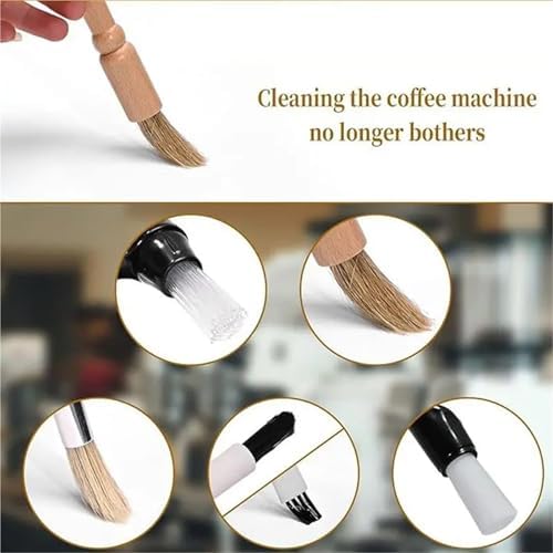 Coffee Machine Cleaning Brush Espresso Brush Kit Wooden Coffee Grinder Machine Duster Set(2set) - Image 7