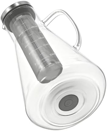 Cold Brew Coffee Maker Borosilicate Glass Stainless Steel Filter Sealed Pitcher Jar for Iced Tea, Easy to Clean, Dishwasher Safe (1600ML) - Image 3