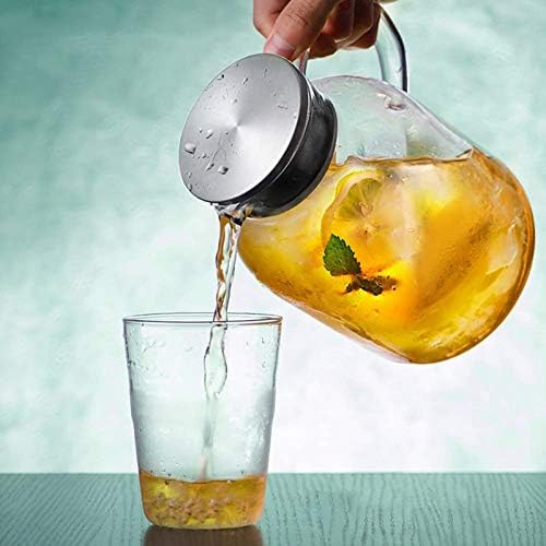88OZ Glass Pitcher with Lid and Spout - High Heat Resistance Pitcher for Hot/Cold Water & Iced Tea (2.6L) - Image 6