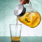 88OZ Glass Pitcher with Lid and Spout - High Heat Resistance Pitcher for Hot/Cold Water & Iced Tea (2.6L) - Image 6