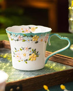 12oz Embossed Ceramic Coffee Mug, Blue Whisper - Image 2