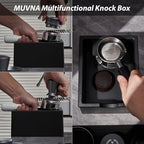 Espresso Knock Box, Tamping Station, Non-Slip Base, Black - Image 4
