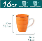 vancasso Bonita Set of 6 Stoneware Tea Coffee Cups 480 ml, Cold Colour Mug Set – Microwave Safe, Dishwasher, Multi-Coloured - Image 2