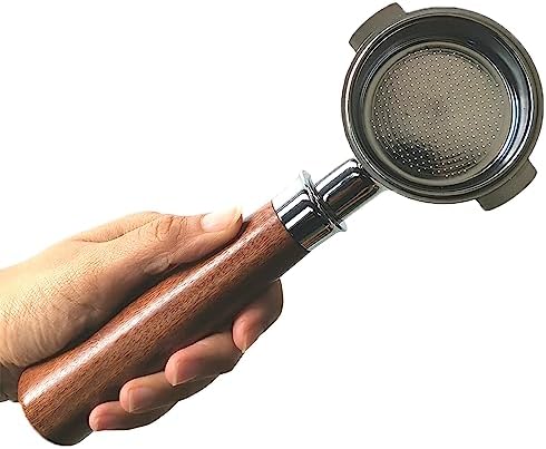 51mm bottomless portafilter 2 ears for Delonghi Stilosa EC260/ECP3420 Bottomless Portafilter 51mm Delonghi Espresso Accessories 51 mm Portafilter Stainless Steel Basket Coffee Handle Wood by EIFOCWCY