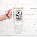 Sip-Sip Hooray! Tarot Card Reader 40oz Glass Tumbler with Lid and Straw - Image 2