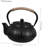 Japanese Cast Iron Teapot Kettle 600ml Black for Tea Brewing - Image 2