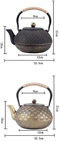 Cast Iron teapot Japanese Teapot Cast Iron Kettle Large Capacity 1800ML Retro Tea Set Manual Gift For Men Make Tea Pot (C) - Image 3