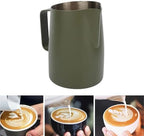 Milk Frother Cup,Coffee Jug,2pcs 450/600ML Stainless Steel Milk Jug Coffee Mug Slanting Mouth Pull Flower Cup Latte Art Tool(Purple,450ml) - Image 5