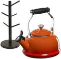 Le Creuset 1.7qt Kettle & divvi! 6-Cup Mug Tree Bundle - Flame by Unknown