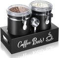Maxcheck 2 Pcs 66 oz Coffee Sugar Canisters with Shelf Scoop Lids, Black by Maxcheck