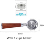 58MM Bottomless Filter Portafilter,Compatibility E61 brewing head, with 1/2/4 cups basket(Type bb) - Image 2