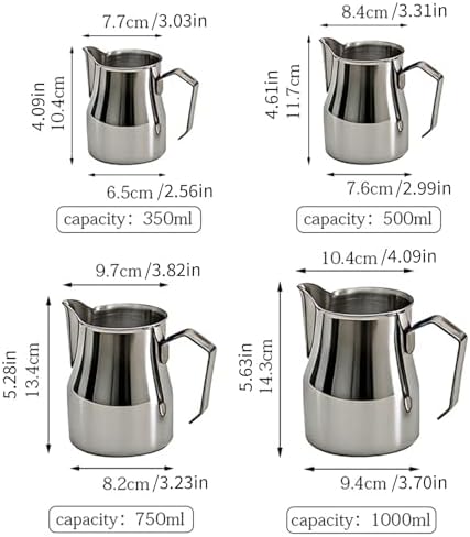 Professional 304 Stainless Steels Coffee Milk Frothing Pitcher with Fine Spouts Steaming Cup for Latte Art Coffee Milk Frother - Image 7