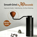 Hand Coffee Grinder, Portable Manual Coffee Mill with Adjustable Coarseness, Stainless Steel Burr Grinder for Travel Camping Home, All-Metal Body with Wooden Handle - Image 3
