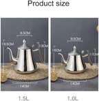 Gold,1.5L,Coffee Tea Pot, Stainless Steel Pour Over Kettle Gooseneck Spout Teapot Coffee Pot with Filter, Large Capacity Polished Teapot Kettle for Home Hotel Cafe Bar Restaurant - Image 2