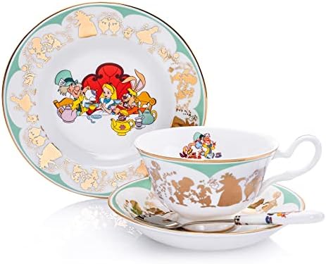 The English Ladies Co Disney Alice in Wonderland Mad Hatter Cup and Saucer, Fine Bone China, 7.5 × 15 × 15 cm, Multicolor - Image 2