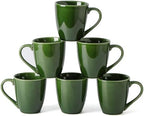 vicrays Coffee Mug Set, 12 Ounce, Set of 6, Ceramic Mug for Men, Women, Unique Glazed Mugs with Handle for Coffee, Tea, Milk, Cocoa, Cereal(Green) by VicraysCeramic