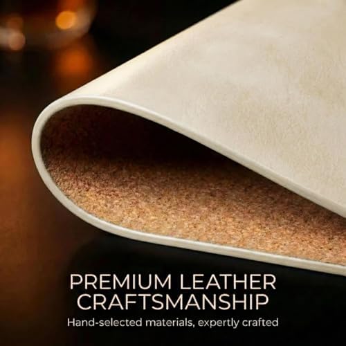Premium Oval Faux Leather Placemat & Coaster Set with Innovative Cork-Look Printed Base，4/6/8-Piece Sets & 8 Colors，Non-Slip Dining Table Mats for Kitchen Dining - Image 6