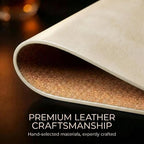 Premium Oval Faux Leather Placemat & Coaster Set with Innovative Cork-Look Printed Base，4/6/8-Piece Sets & 8 Colors，Non-Slip Dining Table Mats for Kitchen Dining - Image 6