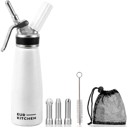 EurKitchen Aluminum Whipped Cream Dispenser - White by EurKitchen