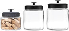 Anchor Hocking FBA_COMIN18JU056847 3-Piece Montana Jar Set, Multi (Set of 3), Black Metal by AnchorHocking