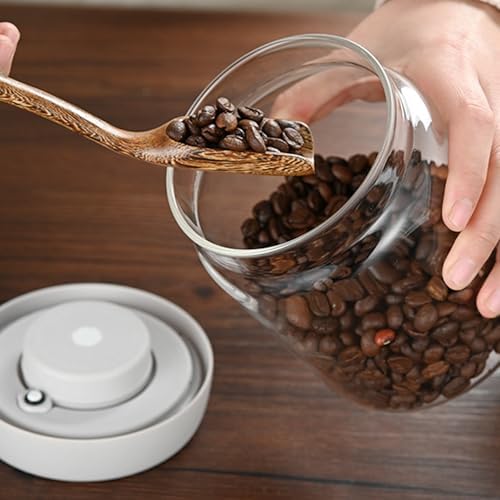 Sealed Glass Coffee Storage Canister Press Vacuum Seal Container for Bean Seasonings Dry Food User Friendly Glass Organizers - Image 5