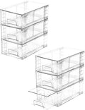 6 Pack Stackable Storage Drawers,Plastic Organizers Bins, Drawers Storage with Handles and Movable Dividers for Organization and Storage in Fridge,Bathroom, Pantry, Kitchen Cabinets, Under Sink by Unknown