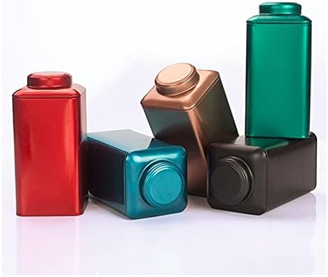 Tea Canister 2 Pieces Tea Tins Sealed Storage Jars Iron Container for Storing Loose Leaf TeeA Tea Canister (Color : Golden, Size : 7.5x7.5x15.5cm) - Image 2