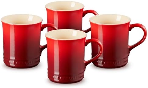 Le Creuset Stoneware Vancouver Mug, Set of 4, 14 oz. each, Cerise by Unknown