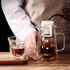 Double Wall Glass Coffee Carafe Pour Over Coffee Maker Decanter, 13.5oz - Image 6