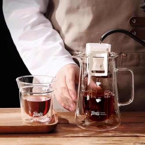 Double Wall Glass Coffee Carafe Pour Over Coffee Maker Decanter, 13.5oz - Image 6