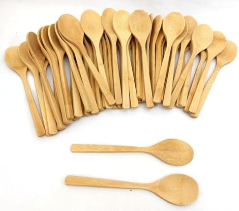for 60 Pack Bamboo Spoons for Eating Mixing Stirring Matcha Tea Scoop 3805x60 by 20+SECOND+SOAP