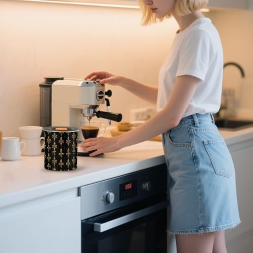 Stainless Steel Coffee Storage Containers with Airtight Lid, Gold Glitter Fleur De Lis 17oz Food Storage Container Kitchen Canister for Tea, Coffee Beans, Ground, Sugar Storage - Image 7