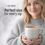 Ava Nord Large Stoneware Ceramic Coffee Mugs Set of 2 | 20 oz | Sage Ash - Image 4