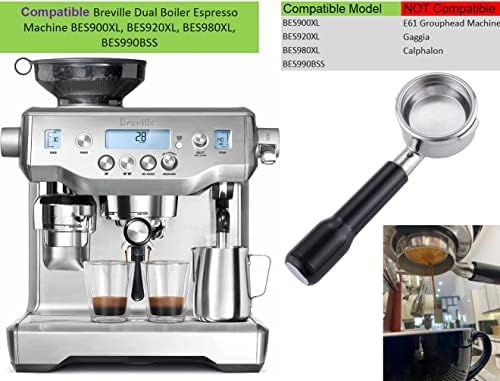58mm Bottomless Portafilter Compatible with Breville BES900XL, BES920XL, BES980XL, BES990BSS Espresso Machine with Filter Basket-Plastic Handle, Black - Image 6