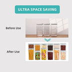 Ankou Food Storage Containers Pop Airtight Food Storage Containers with Lids for Kitchen Pantry Organizing Cereal Snack Flour Sugar Coffee Spaghetti Stackable - 8 Pcs (1.2, 2.0, 2.7, 3.3qt)*2 - Image 2
