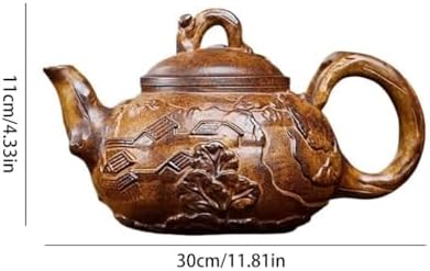 Tea Kettle Retro Tea Set Chinese Tea Ceremony Relief Horizontal Teapot Home Tea Maker Ceramic Tea Infuser - Image 2