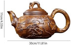 Tea Kettle Retro Tea Set Chinese Tea Ceremony Relief Horizontal Teapot Home Tea Maker Ceramic Tea Infuser - Image 2