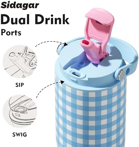26 oz Insulated Stainless Steel Tumbler with Straw & Handle Blue - Image 3