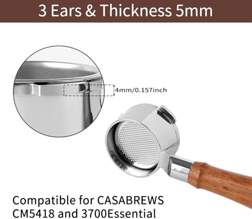 51mm Bottomless Portafilter with 51mm Coffee Distributor and Tamper Compatible for CASABREWS Espresso Machine CM5418, 3700Essential, 5418Pro and Mr. Coffee Espresso and Cappuccino Machine - Image 3