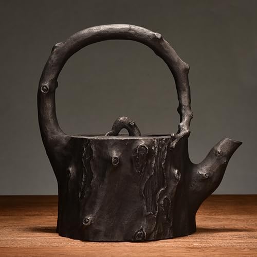 Cast Iron Teapot, Stovetop Safe Tea Kettle With handle, Asian Style Handmade Tea Pot For Home Camping Outdoor Use(1.2L, BlackE) by Unknown