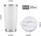 20 oz Tumbler with Lid Stainless Steel Insulated Tumblers Bulk Cups Mug - Image 7