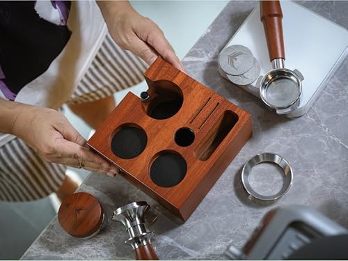 Espresso Accessories Organizer Box 58mm Tamper Station Rosewood - Image 5