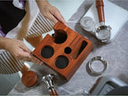 58mm Espresso Kit for Dual Boiler, Oracle, Jet – Rosewood Bottomless Portafilter, Spring-Loaded Tamper, Adjustable Coffee Leveler, Wooden Tamping Station Organizer & Knock Box - Image 4