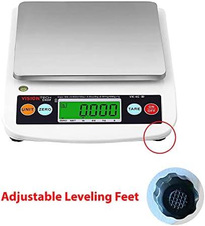 VisionTechShop VK-4C 0.1g Premium Food Kitchen Scale, Lb/Oz/Kg/g Switchable, Stainless Steel Plate Food Scale, LCD Display with Backlight, 10lb Max Capacity, 0.001lb Readability - Image 4