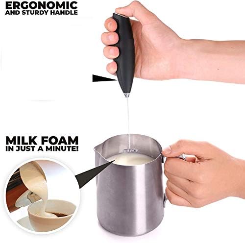 Electric Milk Frother, Hand-held Coffee Rother, Foam Maker for Lattes Whisk Drink Mixer Powerful Blender Baking Utensils Mini Foamer for Cappuccino, Frappe, Matcha, Hot Chocolate-1 pcs - Image 6