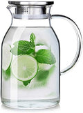 68OZ Glass Pitcher with Lid and Spout - High Heat Resistance Pitcher for Hot/Cold Water & Iced Tea (2.0L) by abdodar