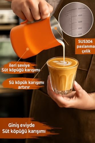 Stainless Steel Pitcher 500 ml for Coffee Milk Frothing Pot Durable and Easy to wipe appropriate for Baristas and Home Use - Image 2
