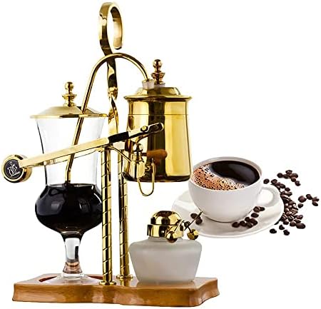 LOYALHEARTDY Siphon Coffee Maker Set, 4 Cups Retro Manual Siphon Brewer Syphon Coffee Maker Set with Family Balance Belgian Luxury Coffee Machine Siphon Tea Maker, Easy to Clean, Gold by LOYALHEARTD